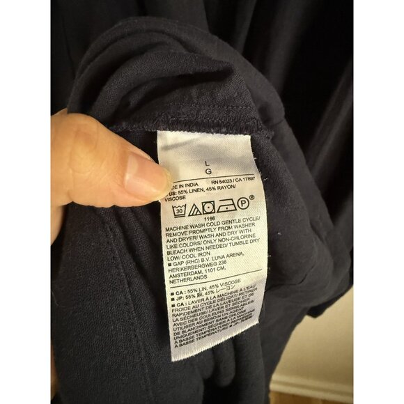 Banana Republic Linen Blend Drapey Pleated Midi Dress Coastal Lagenlook Boho L - Picture 9 of 9